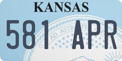 KS license plate 581APR