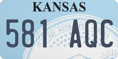 KS license plate 581AQC