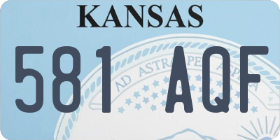 KS license plate 581AQF