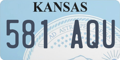 KS license plate 581AQU