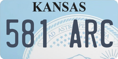 KS license plate 581ARC