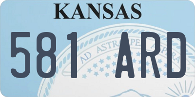 KS license plate 581ARD