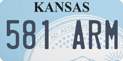 KS license plate 581ARM