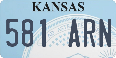 KS license plate 581ARN