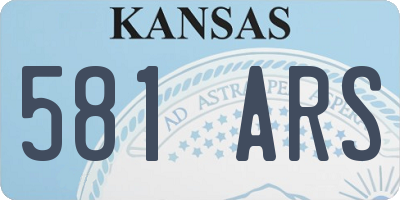 KS license plate 581ARS