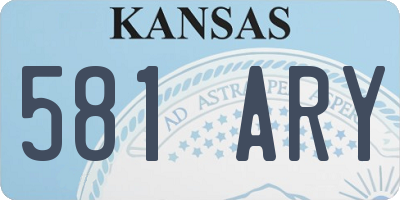 KS license plate 581ARY