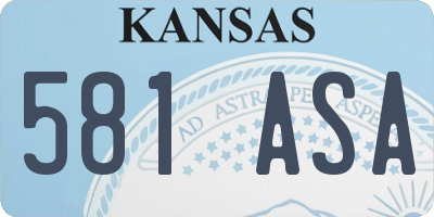 KS license plate 581ASA
