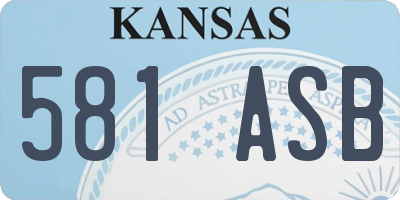 KS license plate 581ASB