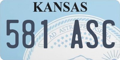 KS license plate 581ASC