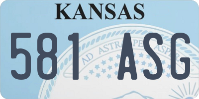 KS license plate 581ASG