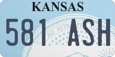 KS license plate 581ASH