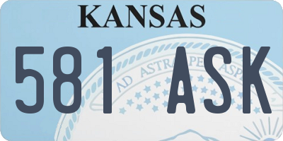 KS license plate 581ASK