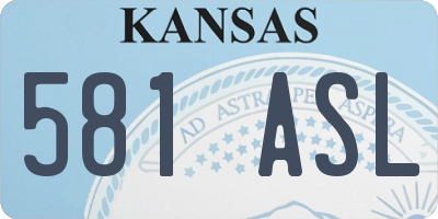 KS license plate 581ASL