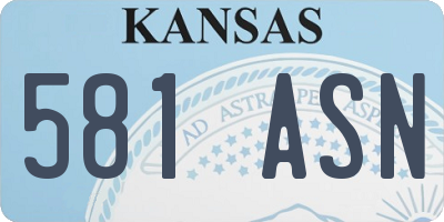 KS license plate 581ASN
