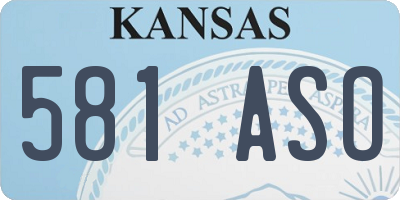 KS license plate 581ASO