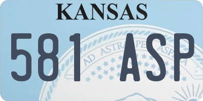 KS license plate 581ASP