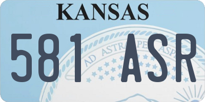 KS license plate 581ASR