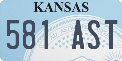 KS license plate 581AST