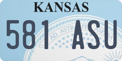 KS license plate 581ASU