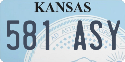 KS license plate 581ASY