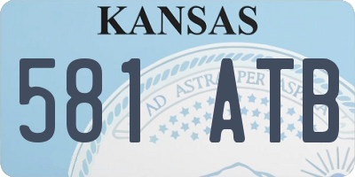 KS license plate 581ATB
