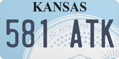 KS license plate 581ATK