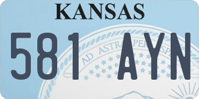 KS license plate 581AYN