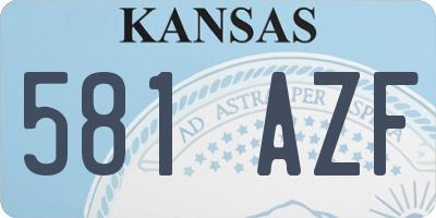KS license plate 581AZF