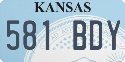 KS license plate 581BDY