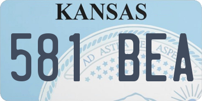 KS license plate 581BEA
