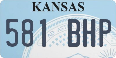 KS license plate 581BHP