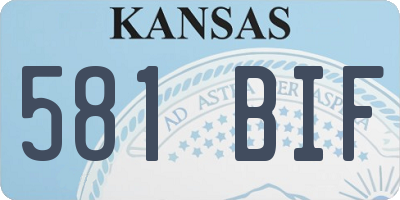 KS license plate 581BIF