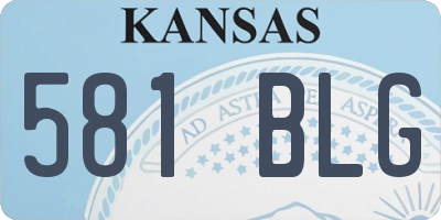 KS license plate 581BLG