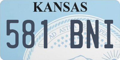 KS license plate 581BNI