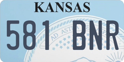 KS license plate 581BNR