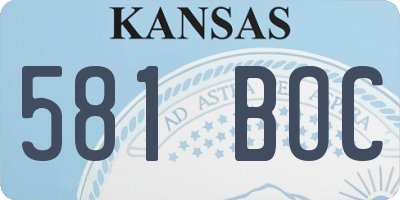 KS license plate 581BOC
