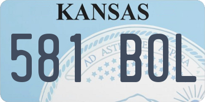 KS license plate 581BOL