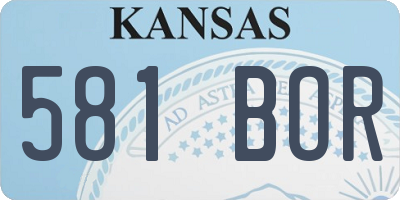 KS license plate 581BOR