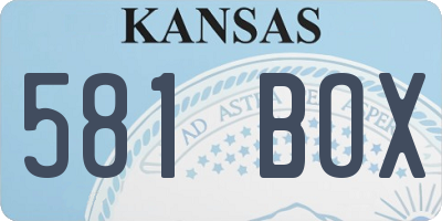 KS license plate 581BOX