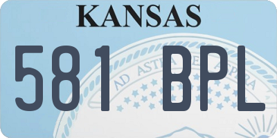KS license plate 581BPL
