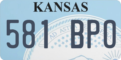 KS license plate 581BPO