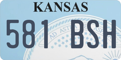 KS license plate 581BSH
