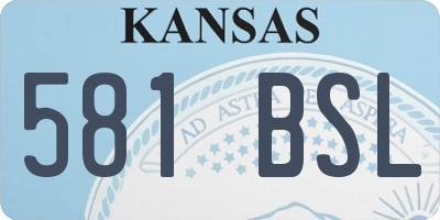 KS license plate 581BSL