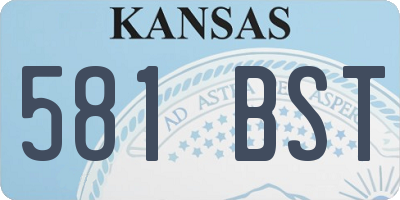 KS license plate 581BST