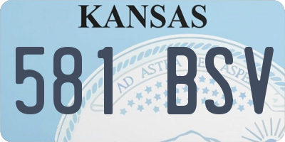 KS license plate 581BSV