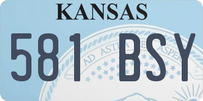 KS license plate 581BSY