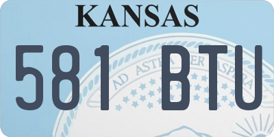 KS license plate 581BTU