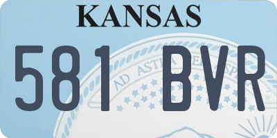 KS license plate 581BVR