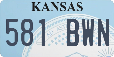 KS license plate 581BWN