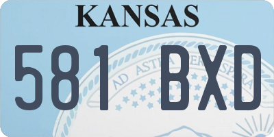 KS license plate 581BXD